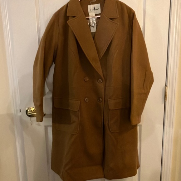 agnes orinida Jackets & Blazers - NWT. AgnesOrinda  full length coat. Double breasted, patch pockets camel color